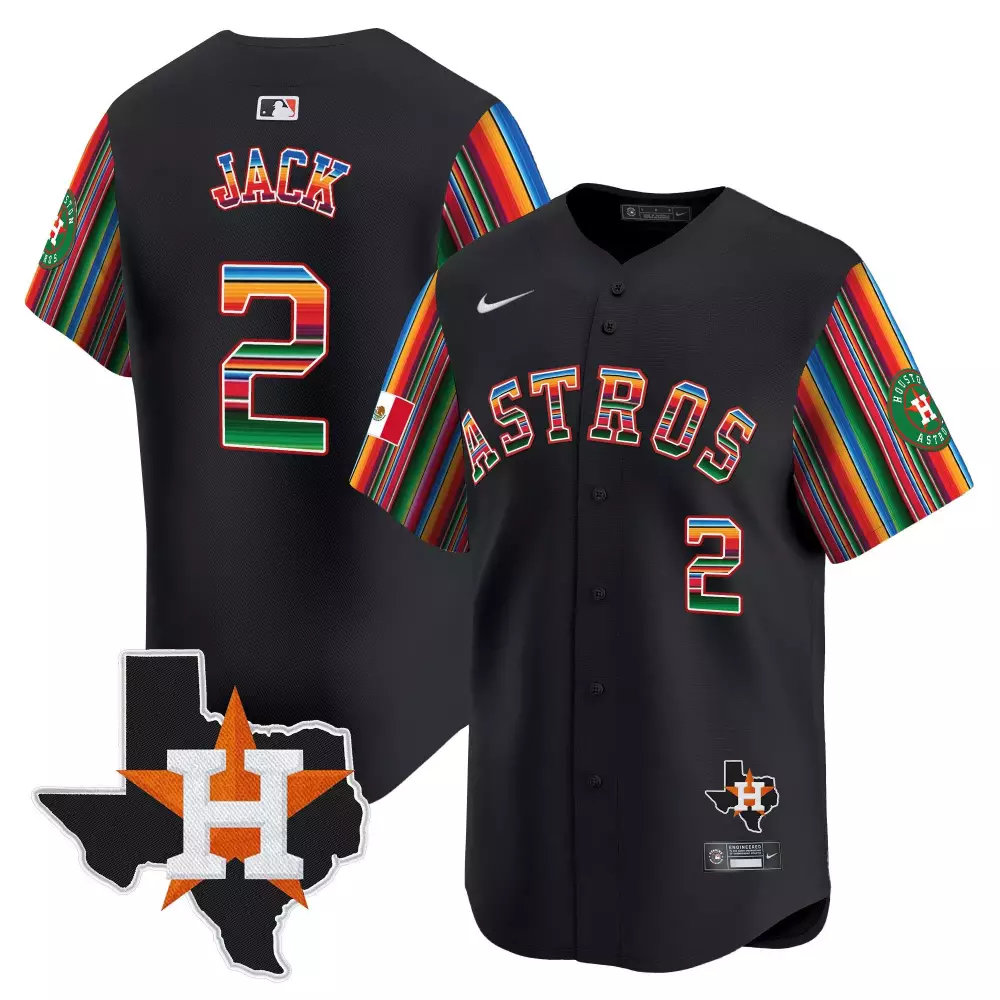 Travis Scott Houston Astros Cactus Jack Black Jersey | Vapor Premier Limited Edition Texas Patch V5 | Stitched Fan Gear for Men, Women & Youth