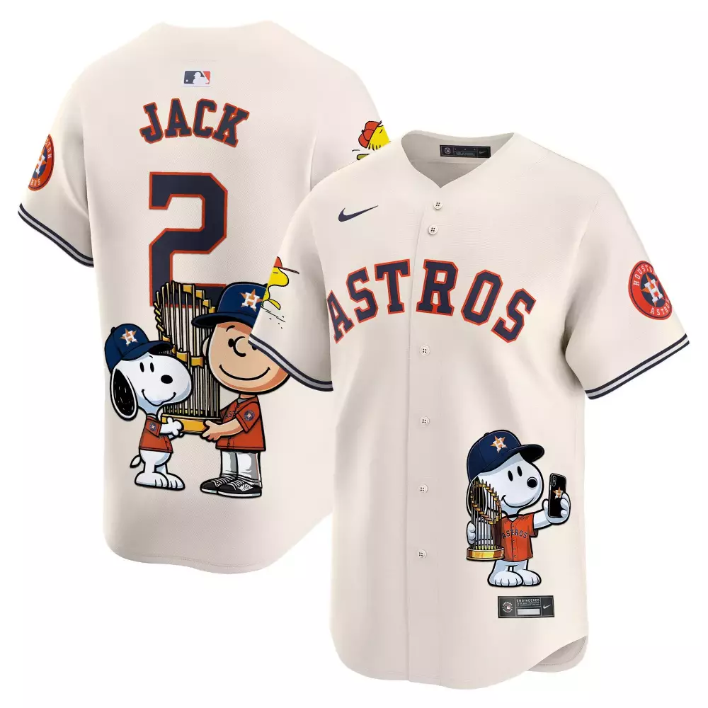 travis scott cream unisex houston astros peanut snoopy vapor premier limited jersey printed