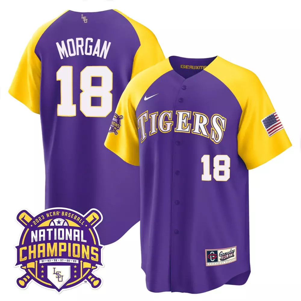 tre morgan pinstripe womens lsu tigers 2023 national champions gold jersey v3 all stitched