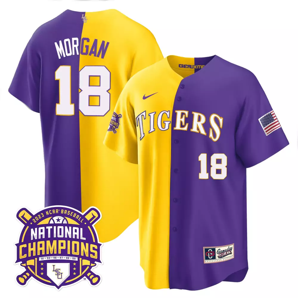 tre morgan pinstripe womens lsu tigers 2023 national champions gold jersey v3 all stitched