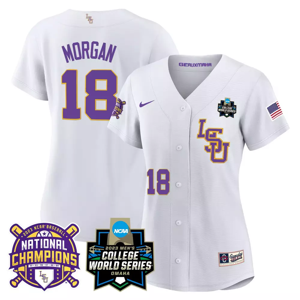 tre morgan white lsu womens lsu tigers 2023 national champions gold jersey v2 all stitched