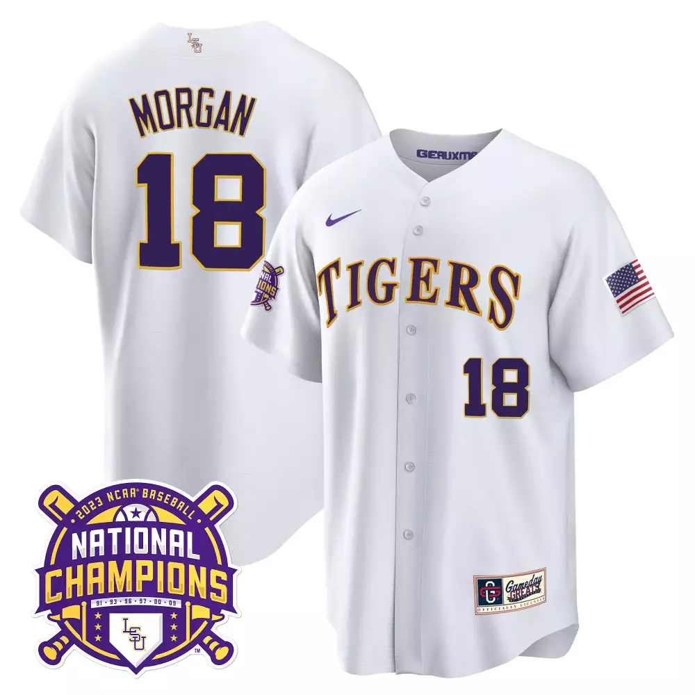 tre morgan white lsu womens lsu tigers 2023 national champions gold jersey v2 all stitched