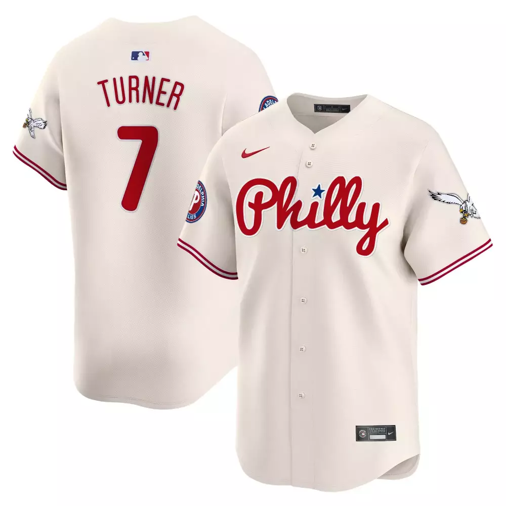 Trea Turner Cream Phillies Eagles Vapor Premier Jersey | Limited Edition Stitched Fan Gear | For Men, Women & Youth