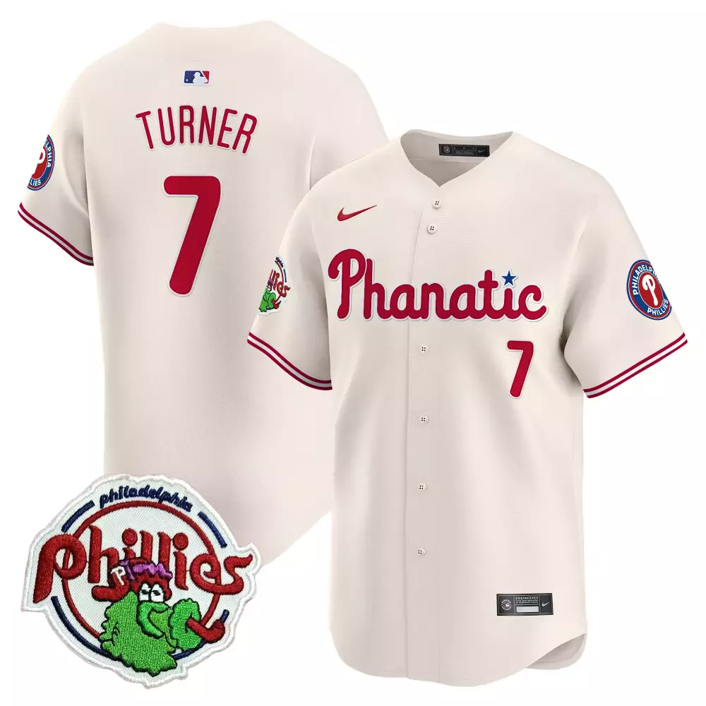 Trea Turner Philadelphia Phillies Cream Phanatic Patch Jersey | Fan Gear | For Men, Women & Youth