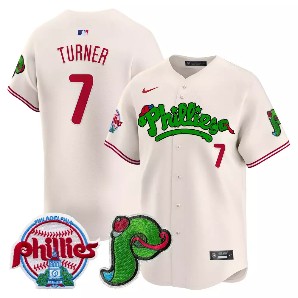 Trea Turner Philadelphia Phillies Cream Phanatic Patch Jersey | Fan Gear | For Men, Women & Youth