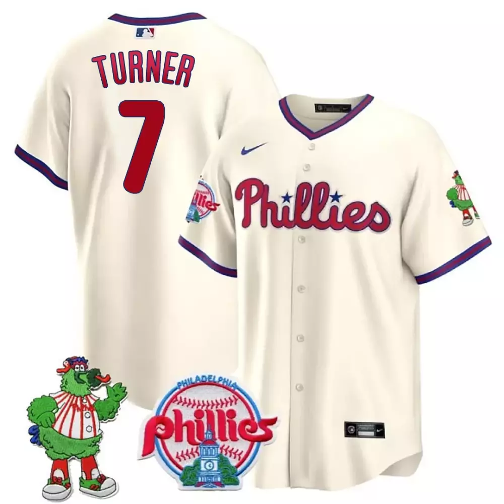 trea turner cream mens philadelphia phillies phillie phanatic patch jersey