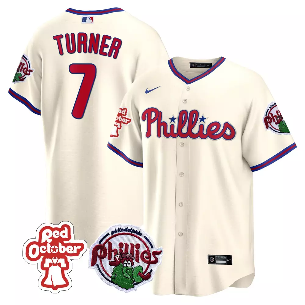 trea turner cream mens philadelphia phillies phillie phanatic patch jersey