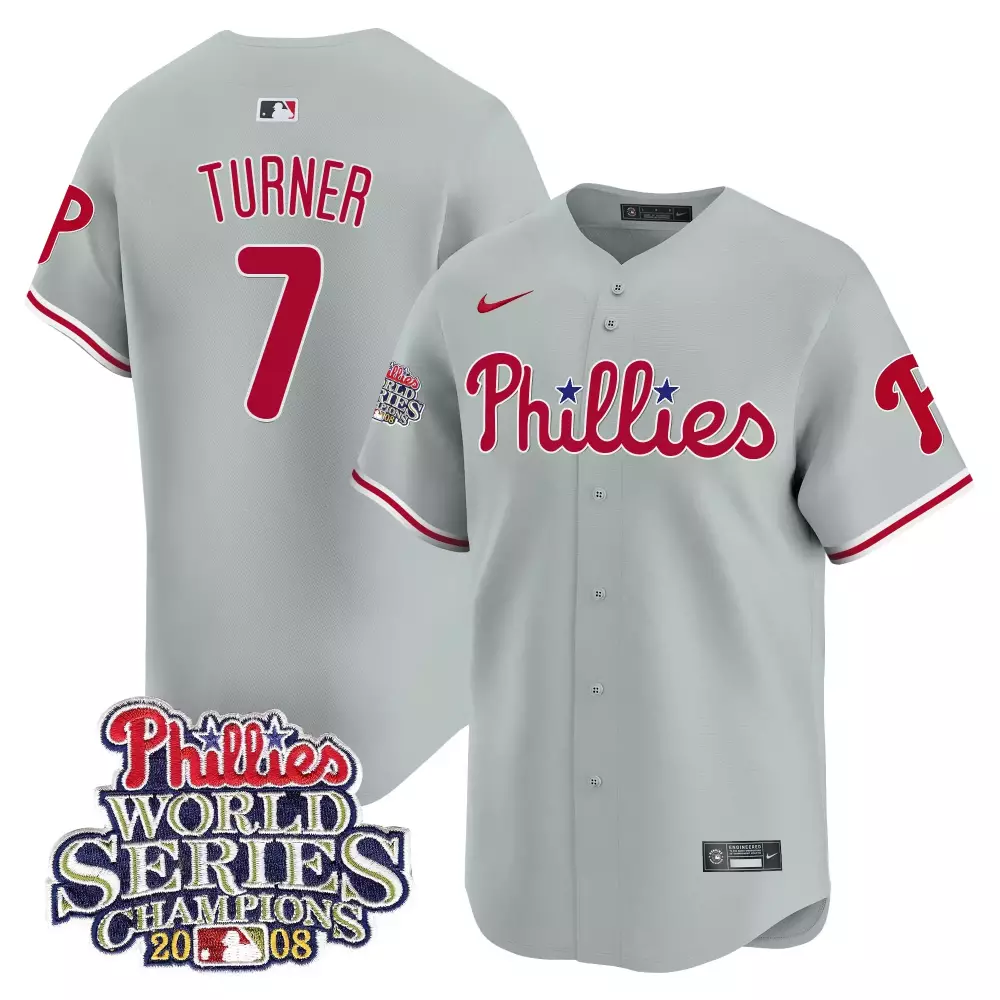 trea turner gray mens philadelphia phillies red october patch cool base jersey all stitched