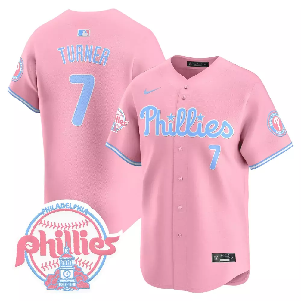 Trea Turner Philadelphia Phillies Roy Halladay Patch 34 Jersey | Stitched for Men, Women & Youth