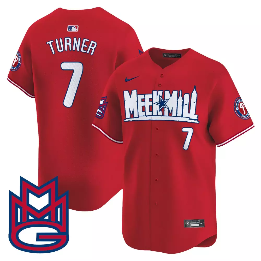 trea turner red mens philadelphia phillies meek mill vapor premier limited jersey all stitched
