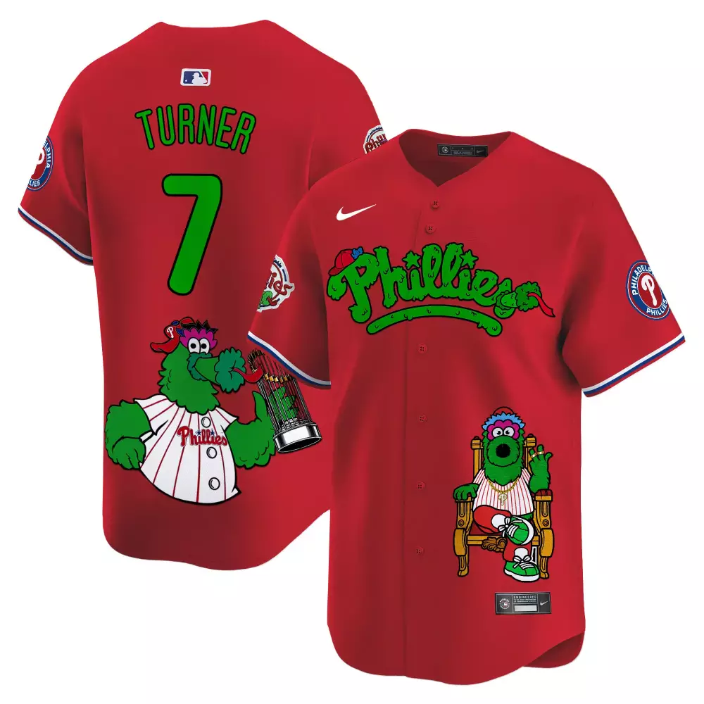 trea turner red unisex philadelphia phillies phanatic halloween vapor limited jersey printed