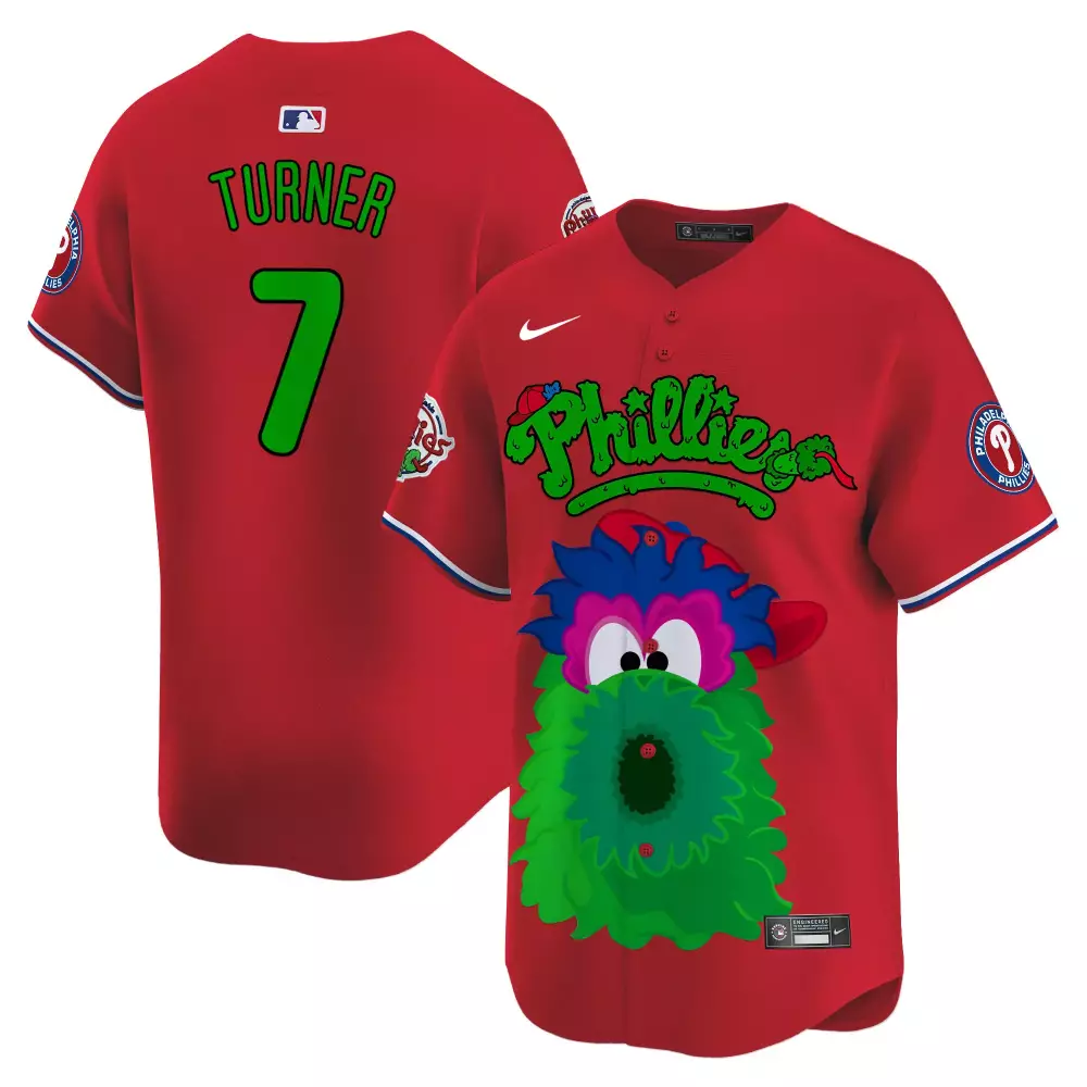 trea turner red unisex philadelphia phillies phanatic halloween vapor limited jersey printed