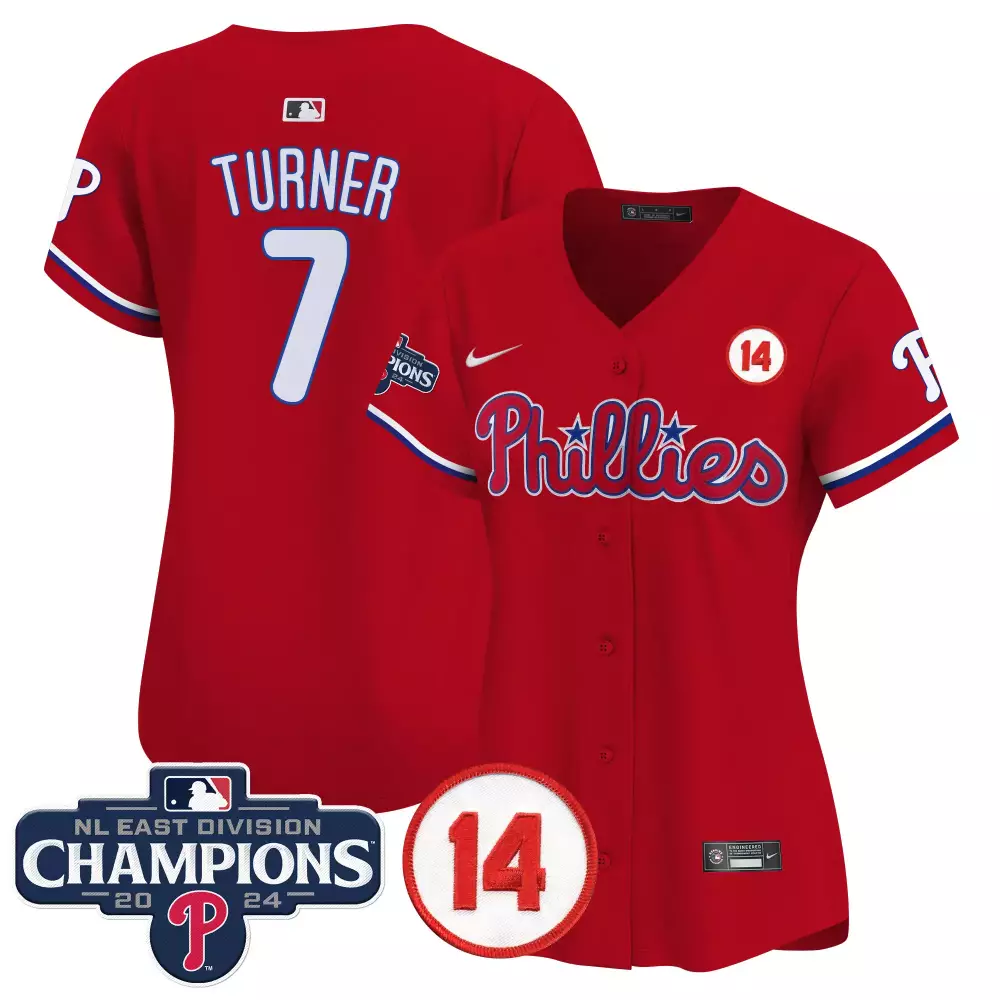 trea turner red womens philadelphia phillies 2024 fourth of july vapor premier limited jersey v2 all stitched