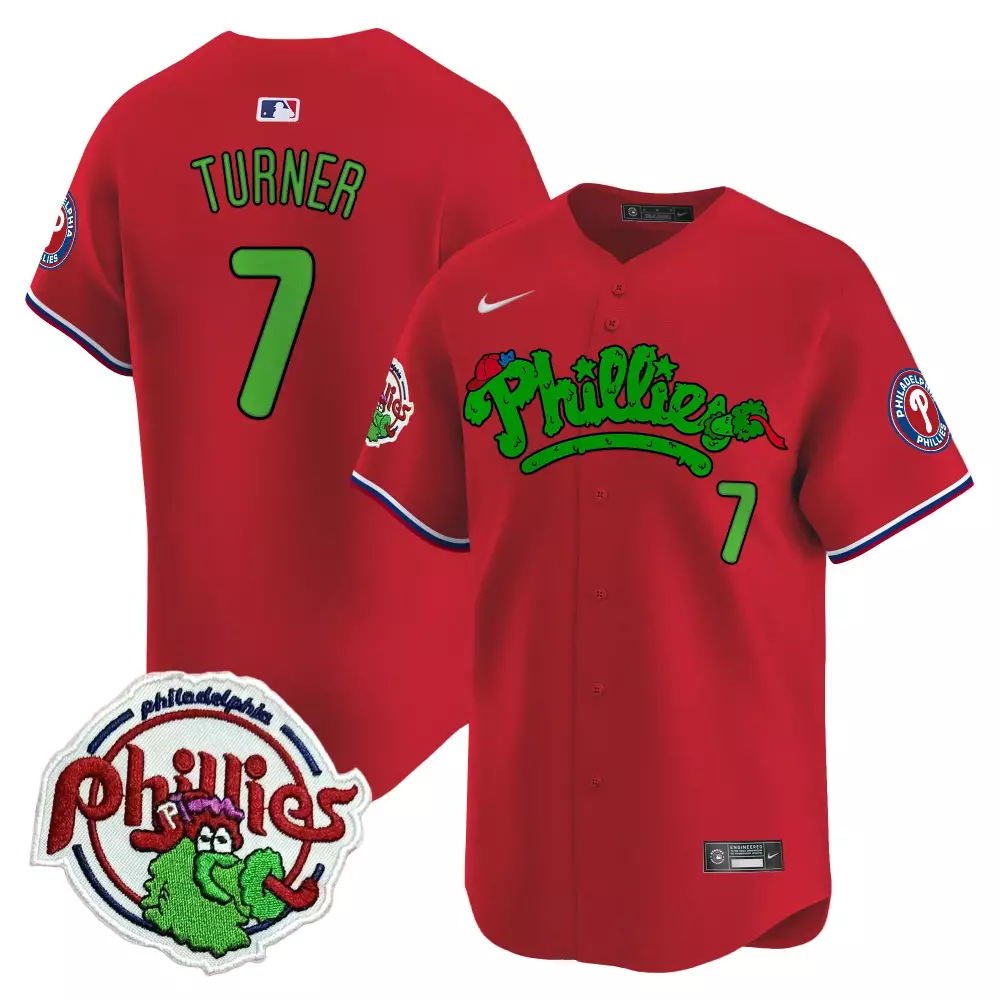 trea turner red womens philadelphia phillies phanatic patch vapor premier limited jersey v3 all stitched