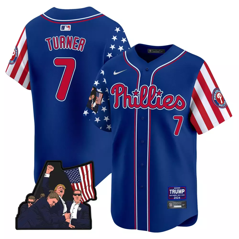trea turner royal mens philadelphia phillies 2024 fourth of july vapor premier limited jersey all stitched