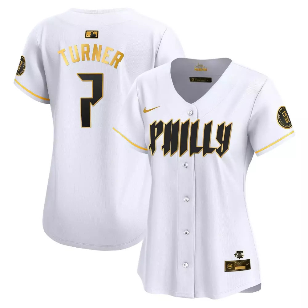 trea turner white gold mens philadelphia phillies 2024 spring training patch vapor premier limited jersey