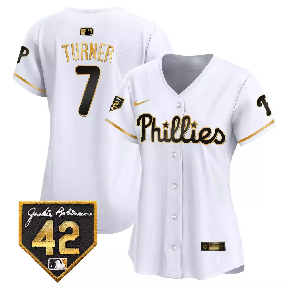 trea turner white gold mens philadelphia phillies 2024 spring training patch vapor premier limited jersey