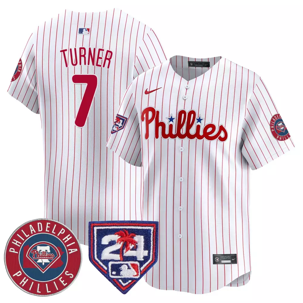 trea turner white mens philadelphia phillies 2024 spring training patch vapor premier limited jersey