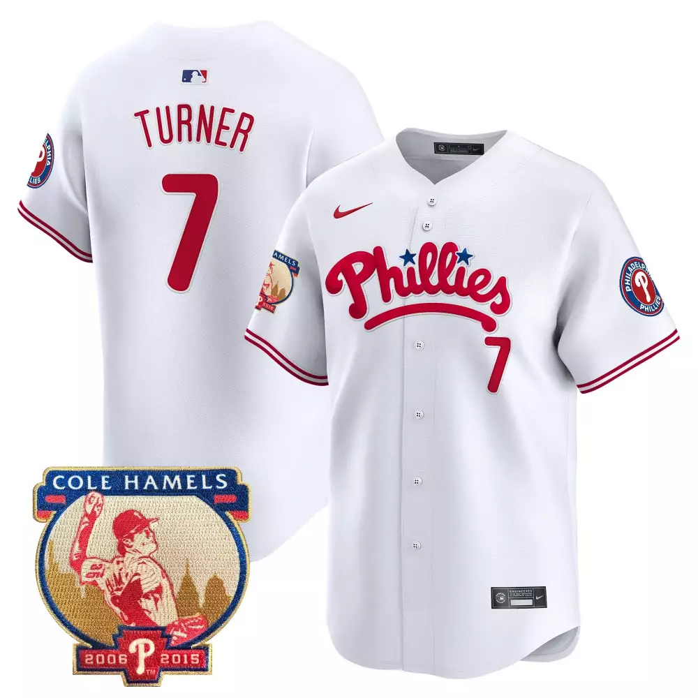 trea turner white mens philadelphia phillies 2024 spring training patch vapor premier limited jersey