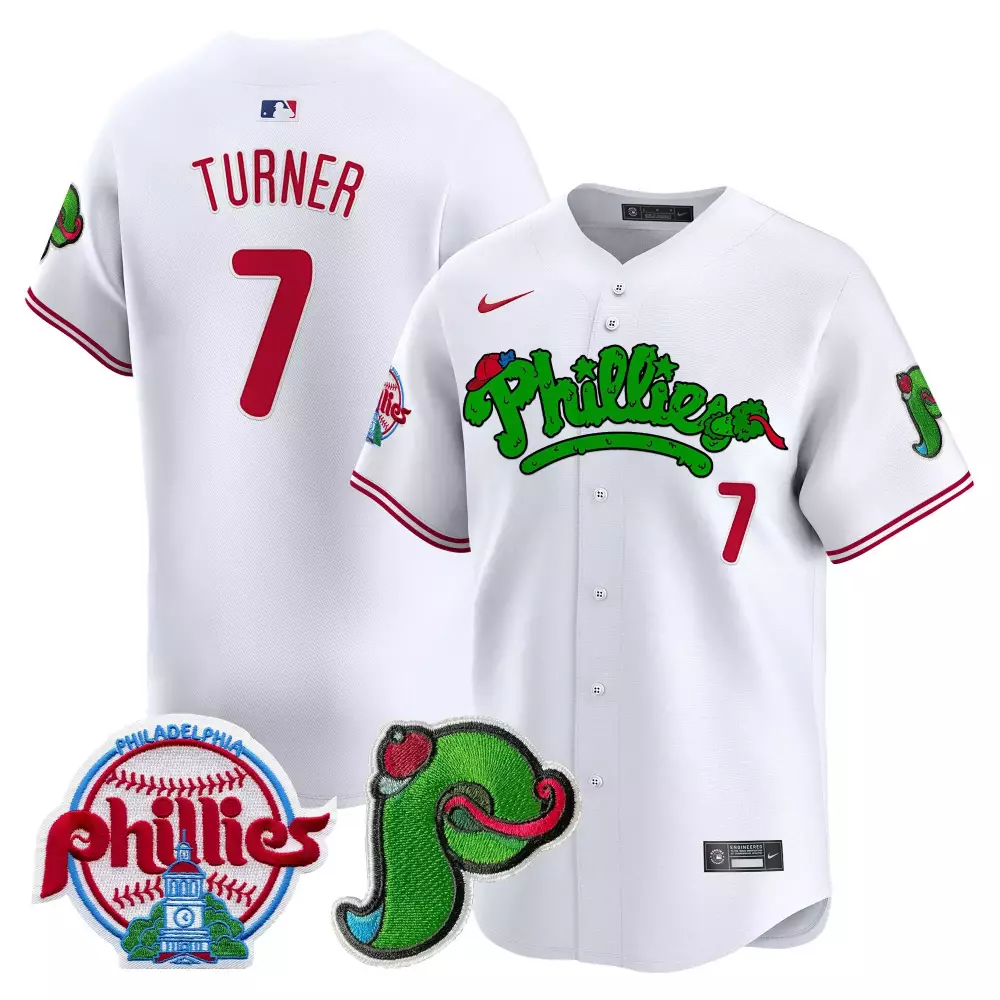 trea turner white mens philadelphia phillies phanatic patch vapor premier limited jersey v4 all stitched