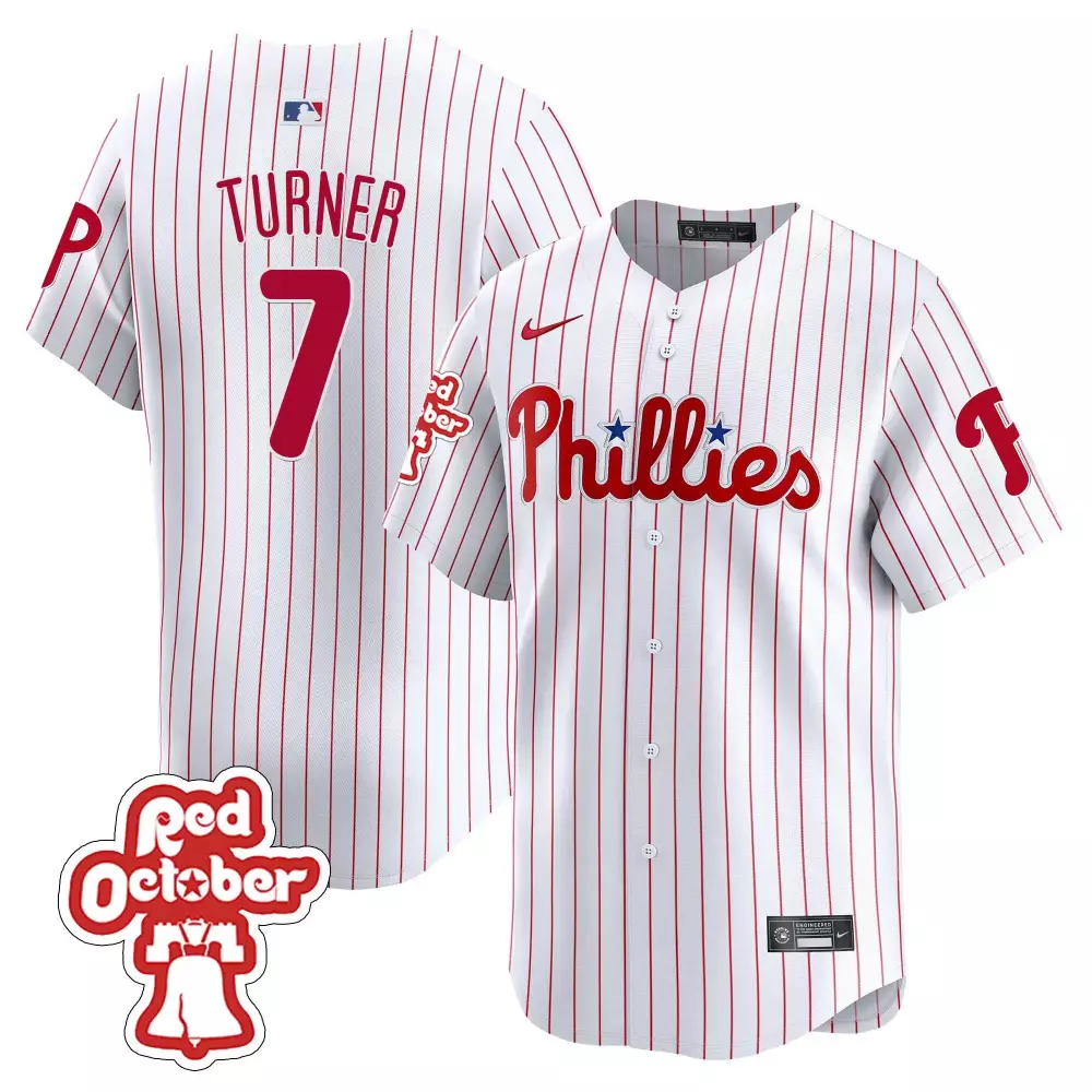 trea turner white mens philadelphia phillies red october patch jersey