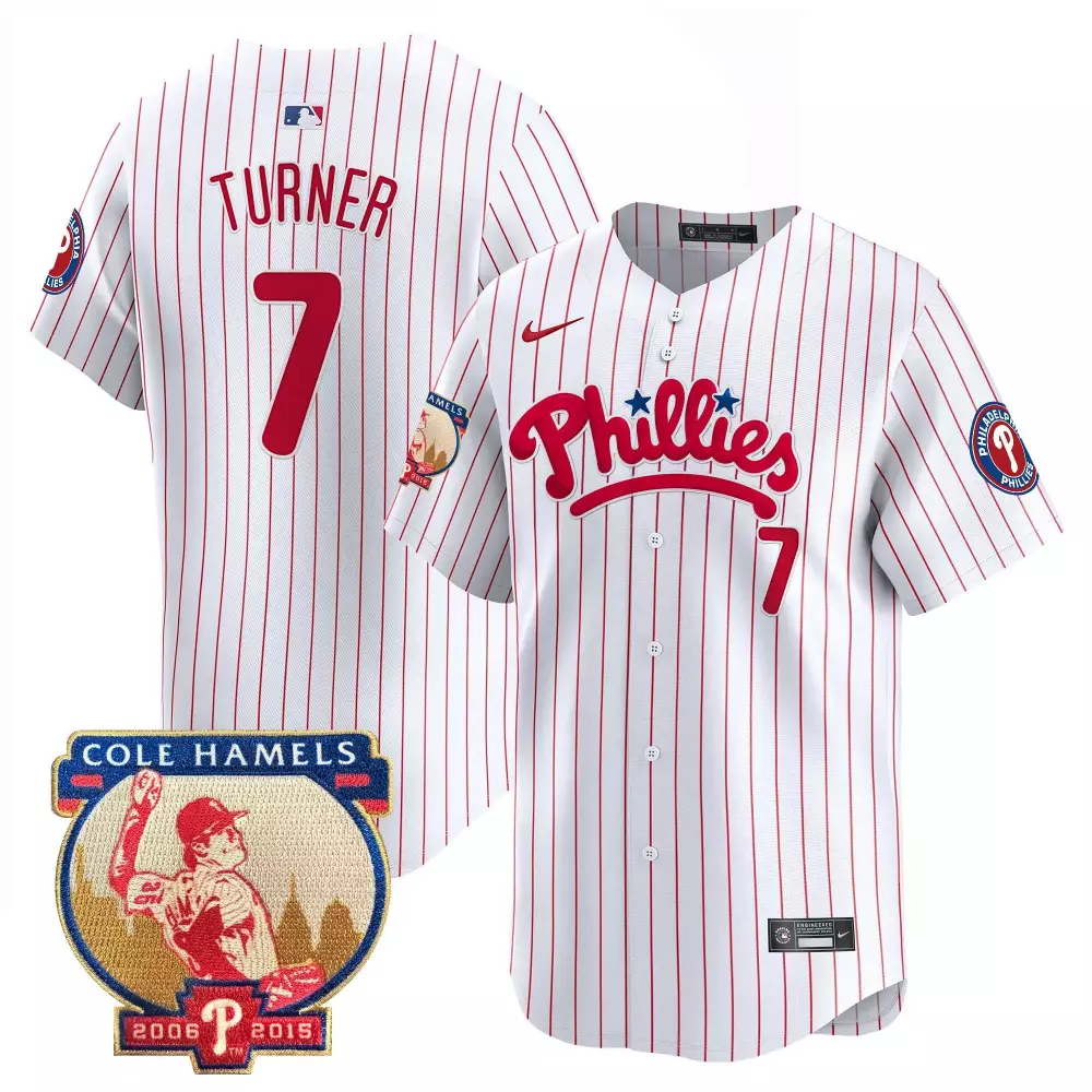 trea turner white pinstripe mens philadelphia phillies cole hamels patch vapor premier limited jersey all stitched