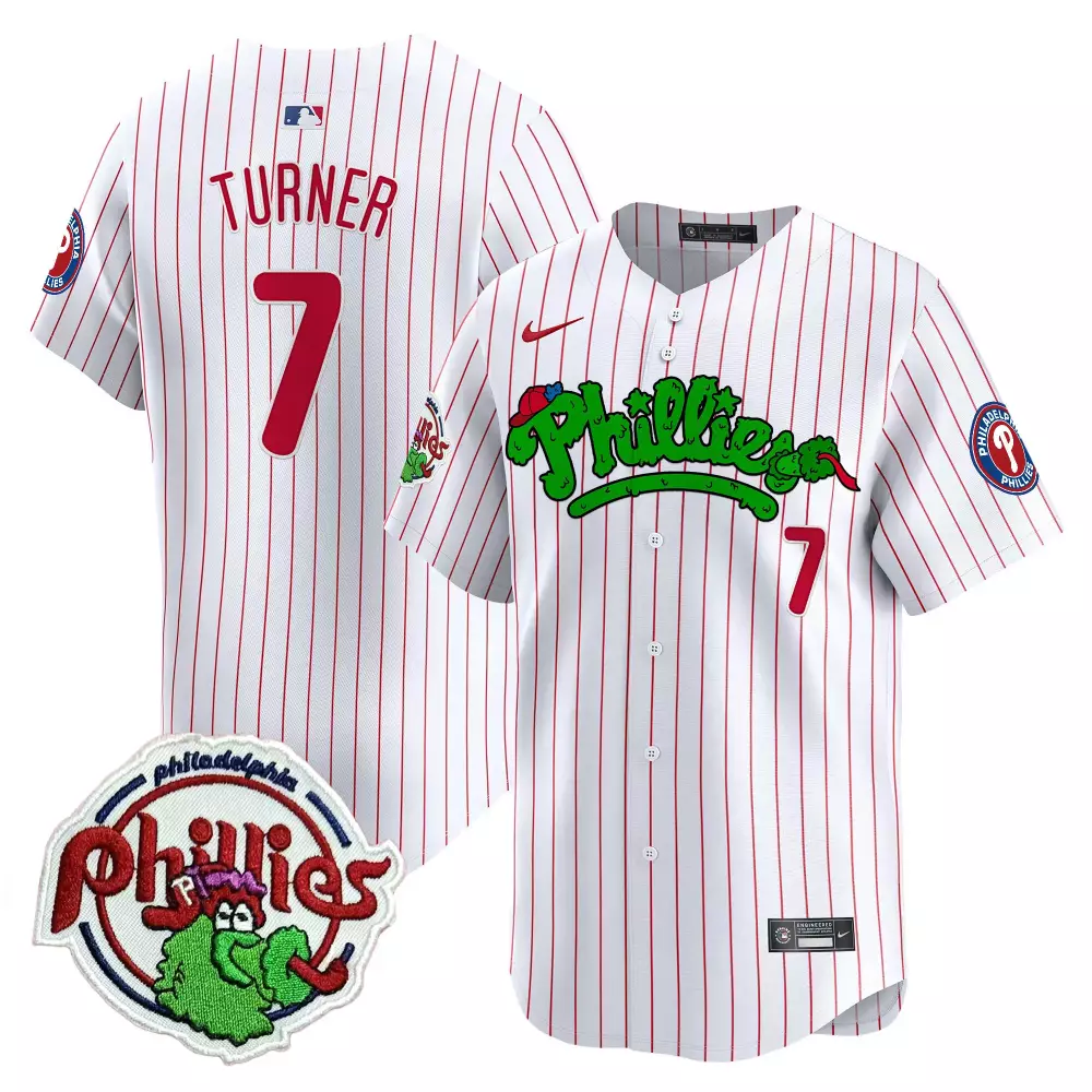 trea turner white pinstripe youths philadelphia phillies phanatic patch vapor premier limited jersey v2 all stitched