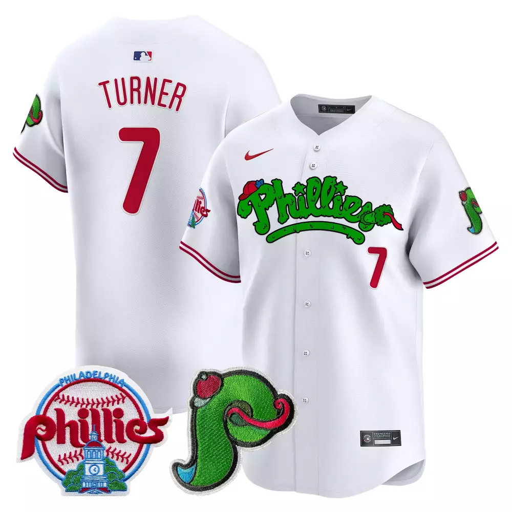 trea turner white pinstripe youths philadelphia phillies phanatic patch vapor premier limited jersey v2 all stitched