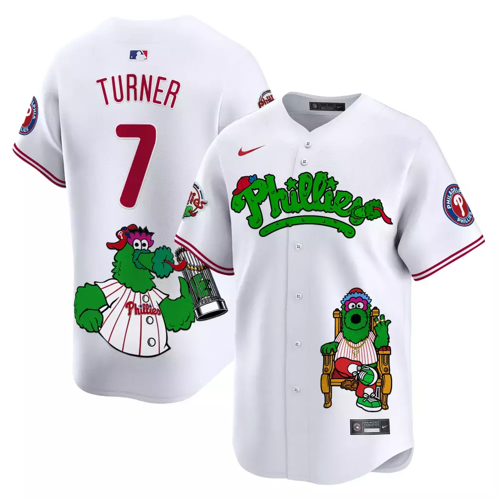 trea turner white pinstripe youths philadelphia phillies phanatic patch vapor premier limited jersey v2 all stitched