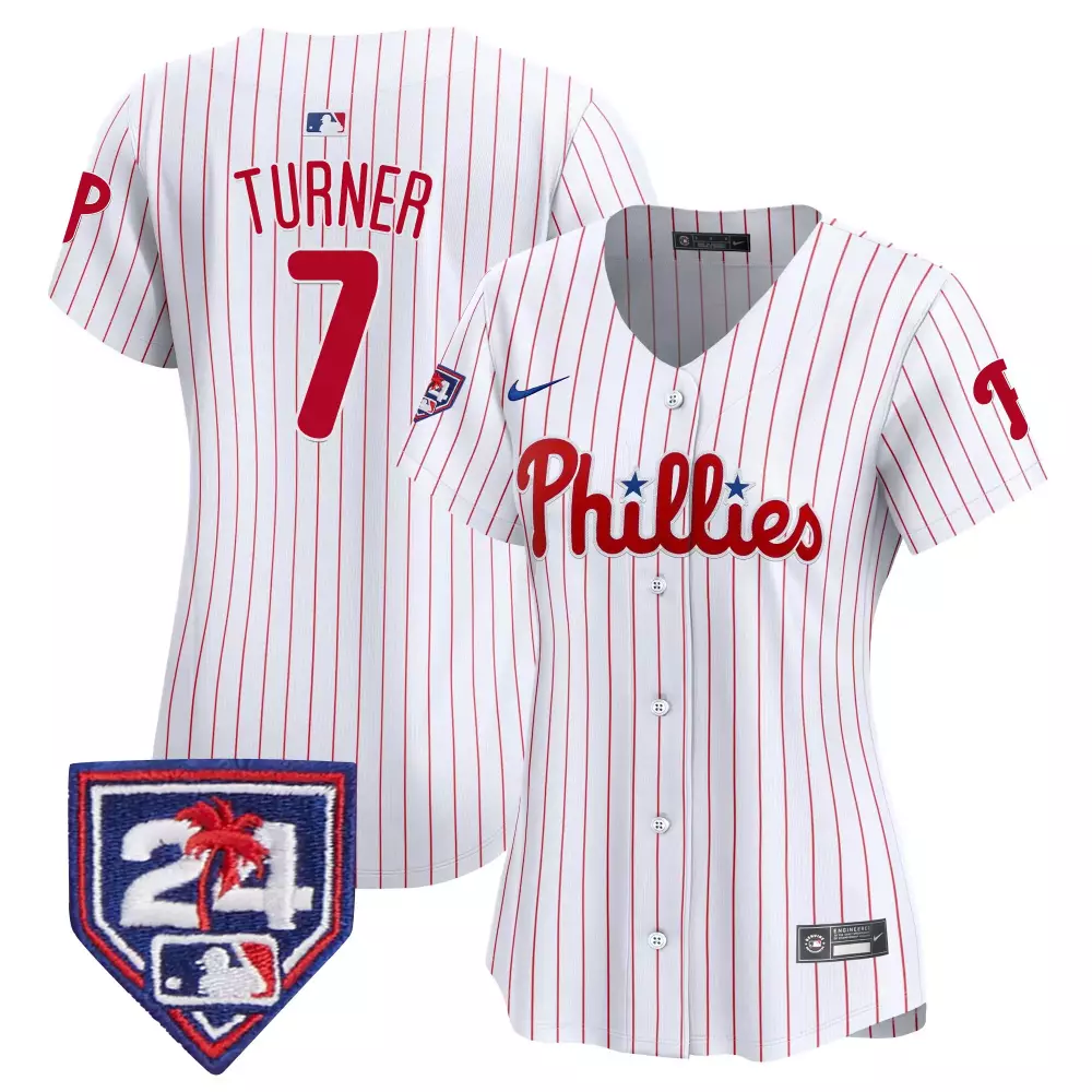 trea turner white womens philadelphia phillies 2024 spring training patch vapor premier limited jersey all stitched