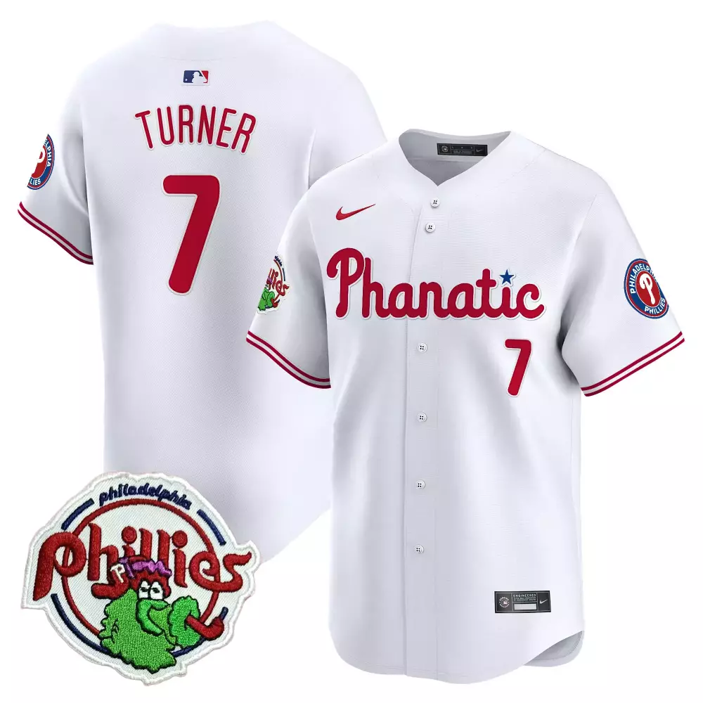 trea turner white womens philadelphia phillies phanatic patch vapor premier limited jersey v3 all stitched