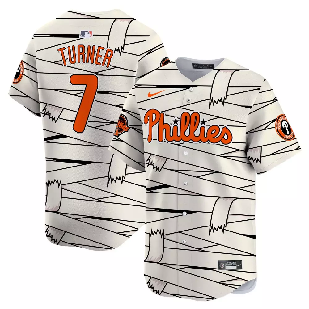 trea turner youth philadelphia phillies halloween horror vapor premier limited jersey printed