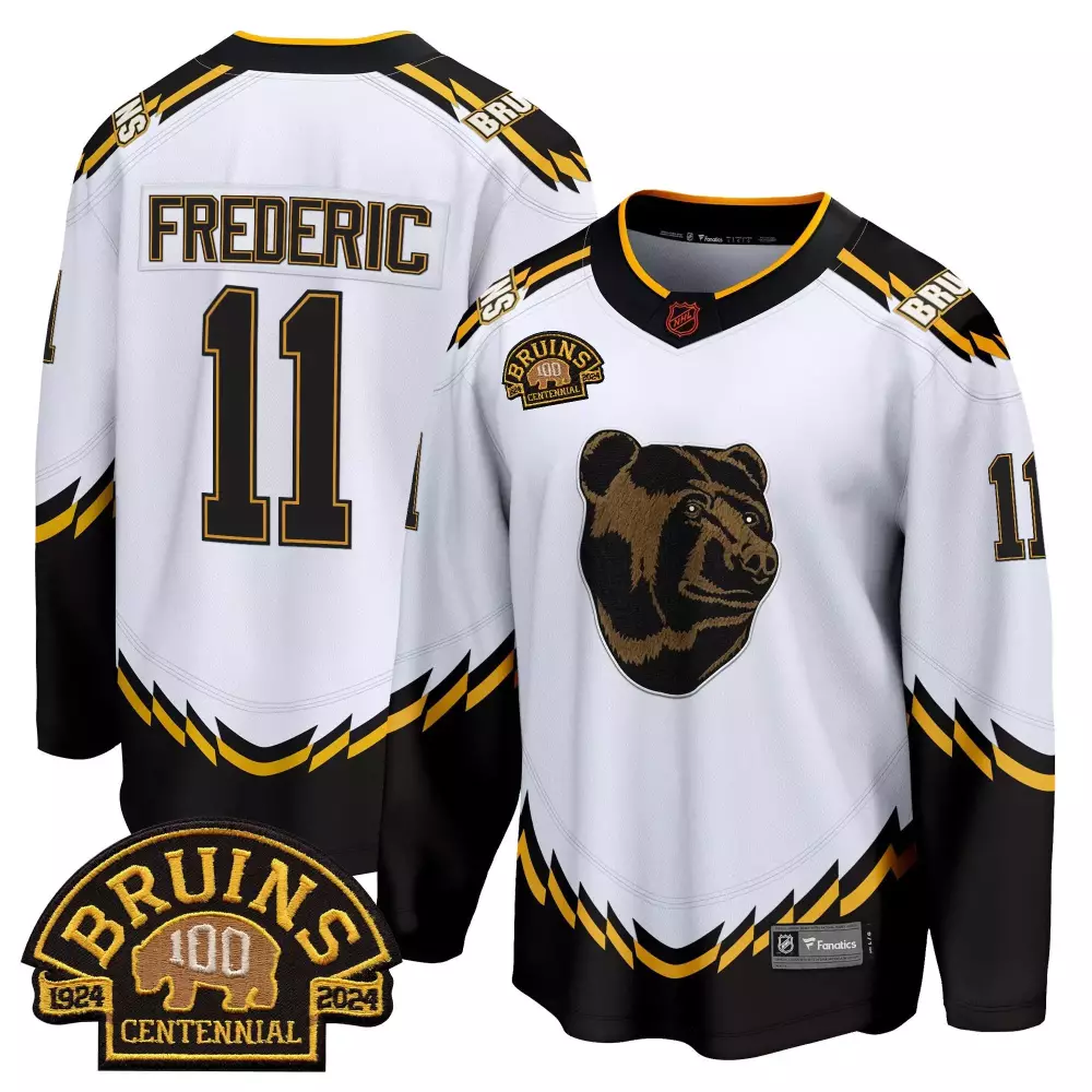 trent frederic white mens boston bruins 100 bb centennial patch breakaway jersey all stitched