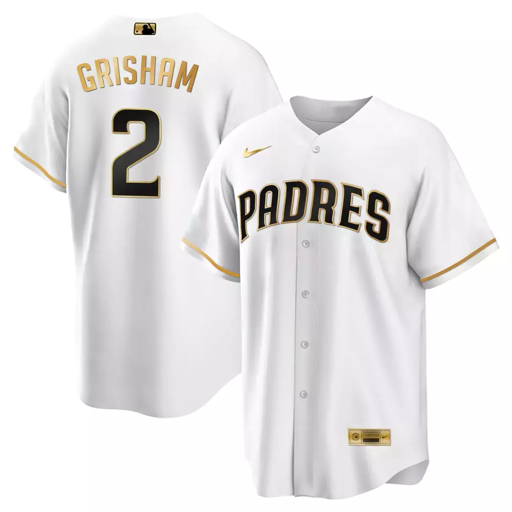 trent grisham cool white gold mens san diego padres black limited gold jersey all stitched