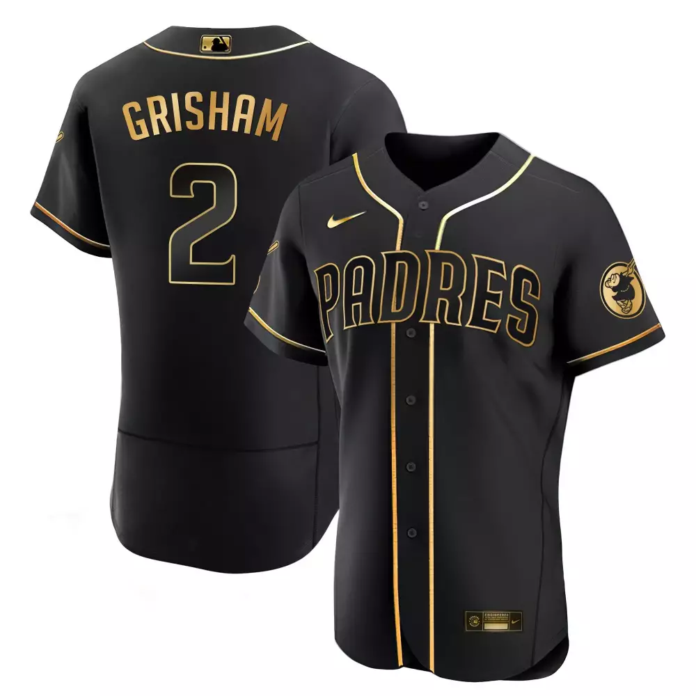 trent grisham cool white gold mens san diego padres black limited gold jersey all stitched