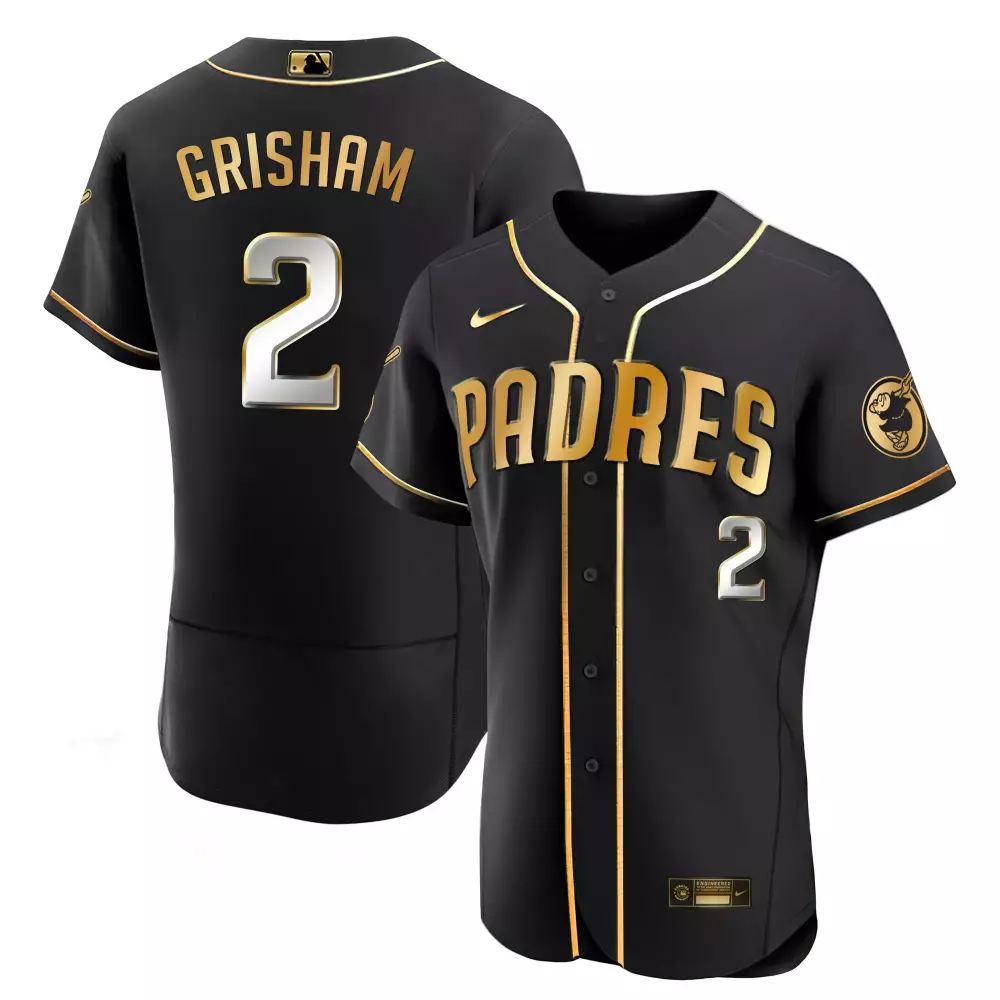 trent grisham cool white gold mens san diego padres black limited gold jersey all stitched