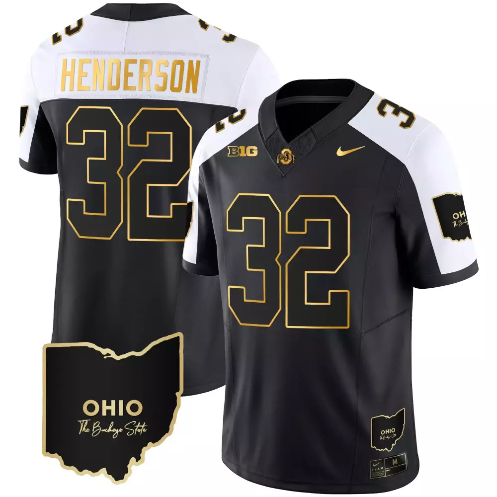 team white gold trim mens ohio state buckeyes 2023 alternate gold jersey stitched