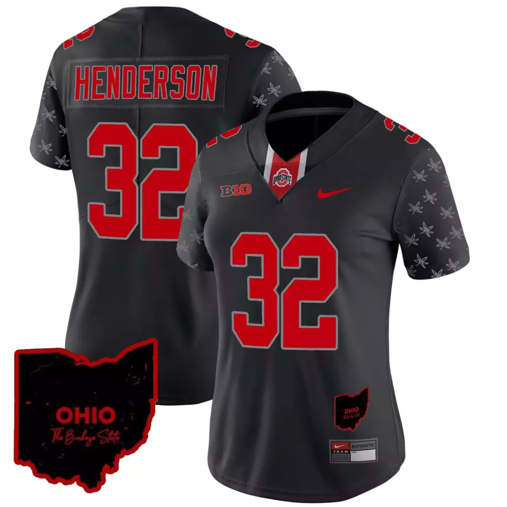 treveyon henderson black limited womens ohio state buckeyes 2023 gray alternate jersey stitched