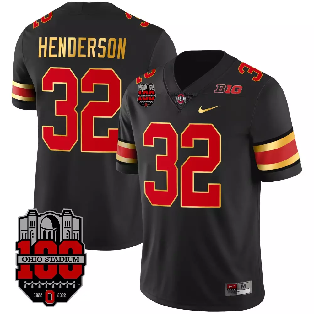 treveyon henderson black mens ohio state buckeyes 2023 gray alternate jersey stitched