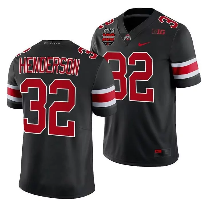 treveyon henderson black mens ohio state buckeyes player jersey all stitched