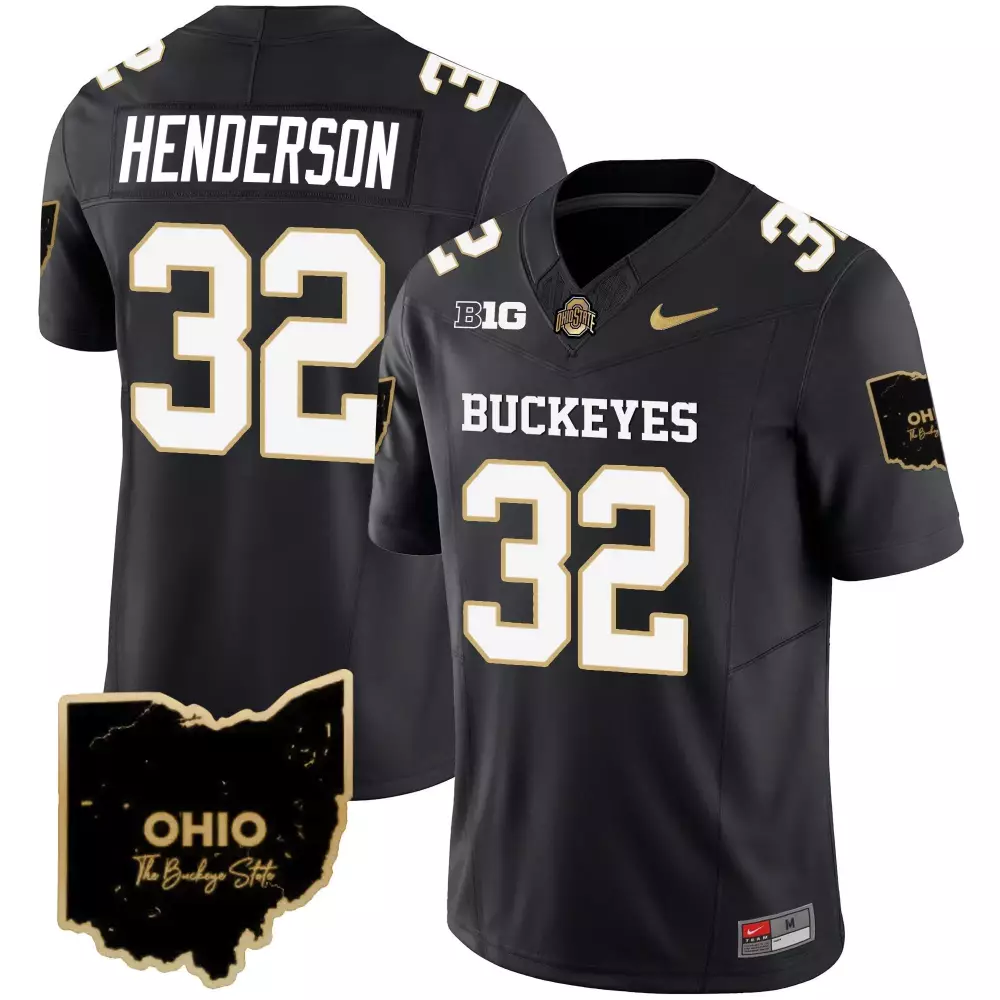 treveyon henderson black mens ohio state buckeyes player jersey all stitched