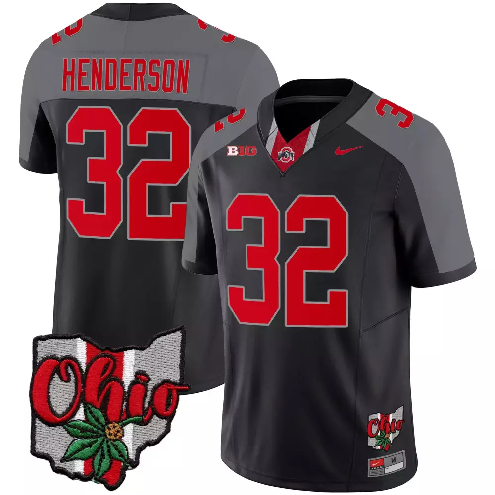 treveyon henderson black mens ohio state buckeyes player jersey all stitched