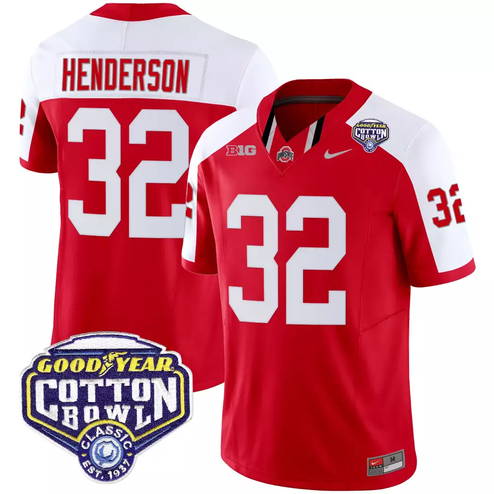 treveyon henderson red alternate mens ohio state buckeyes cotton bowl patch vapor jersey all stitched