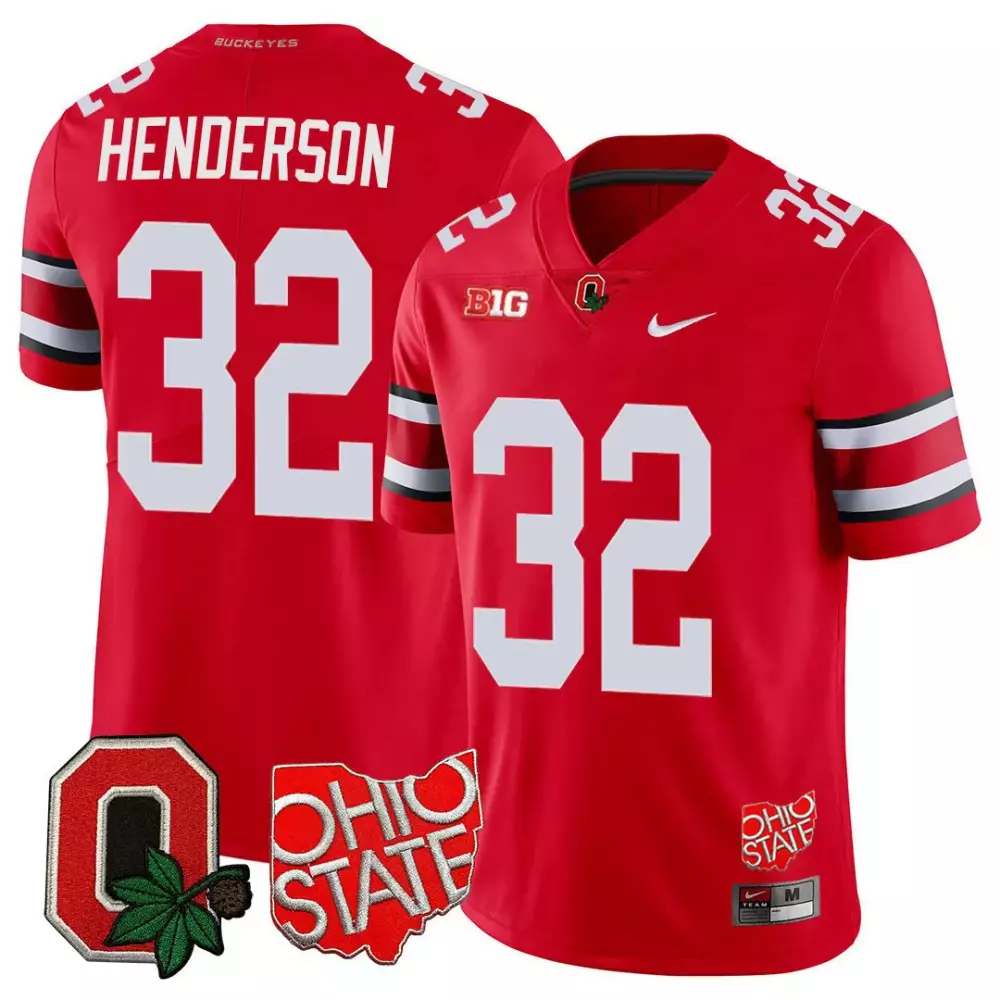 treveyon henderson red womens ohio state buckeyes 2023 gray alternate jersey stitched