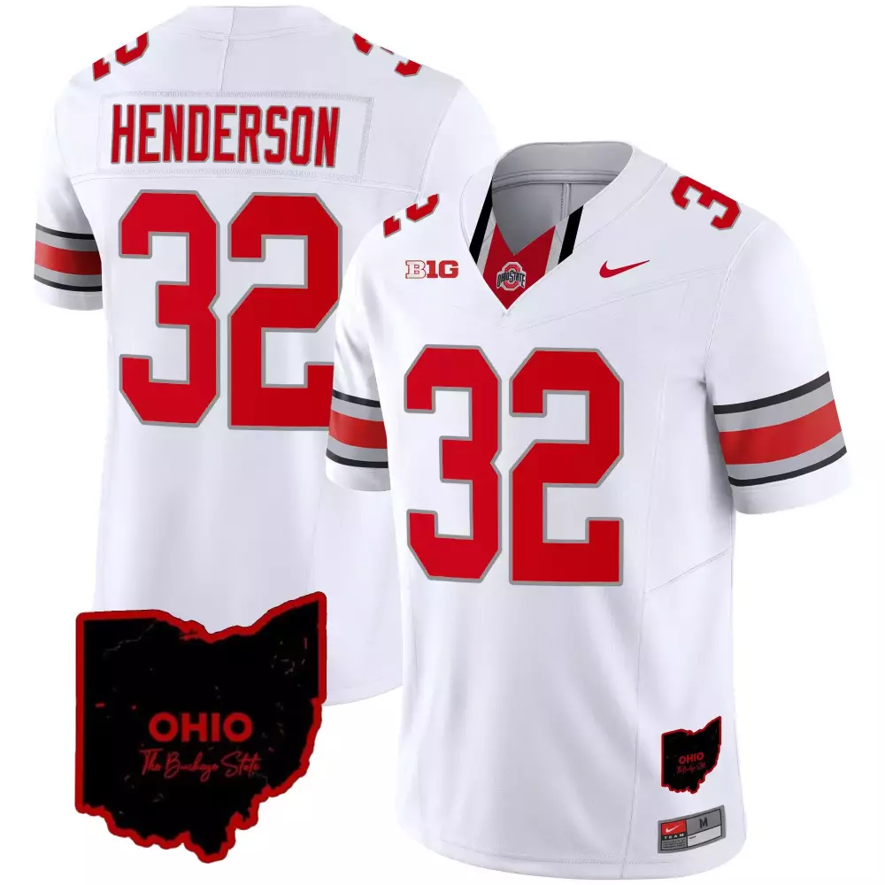 treveyon henderson white mens ohio state buckeyes 2024 vapor limited jersey ohio patch all stitched