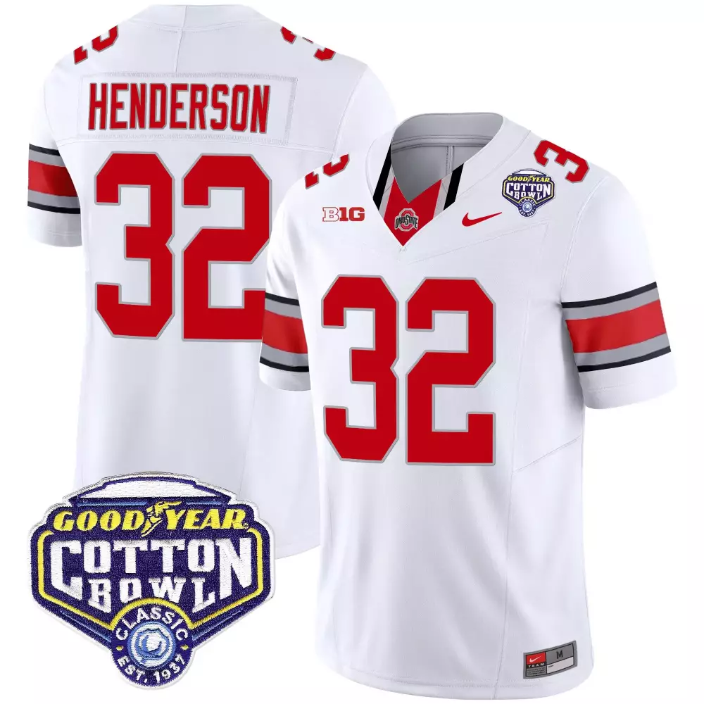 treveyon henderson white mens ohio state buckeyes 2024 vapor limited jersey ohio patch all stitched