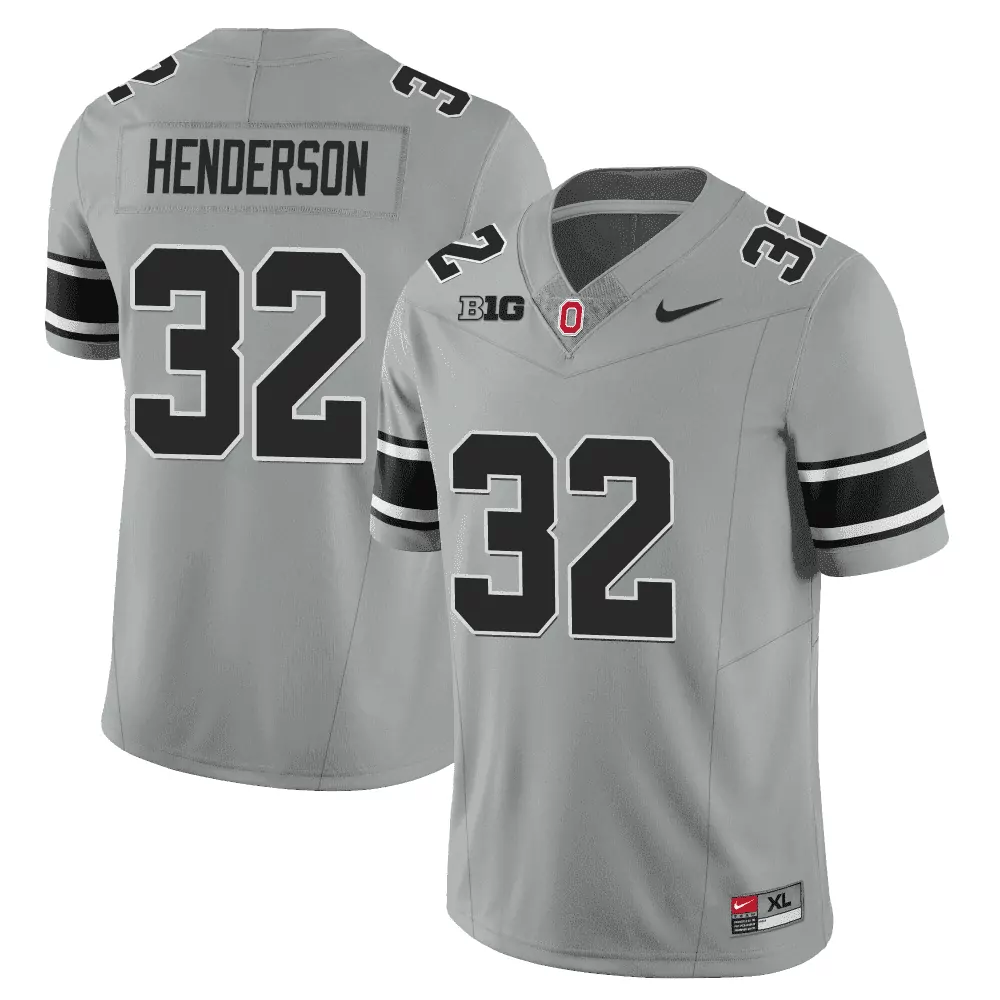 treveyon henderson youth ohio state buckeyes 2023 black gray jersey stitched
