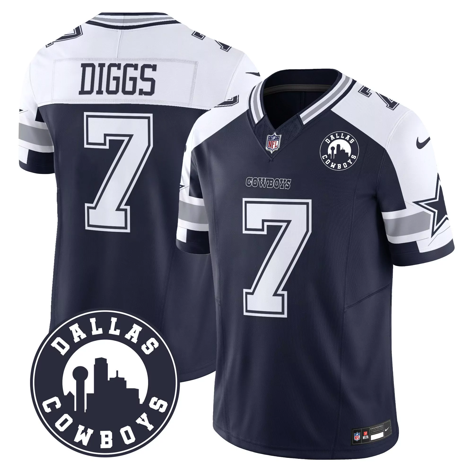 trevon diggs alternate mens dallas cowboys dallas city patch vapor limited jersey all stitched