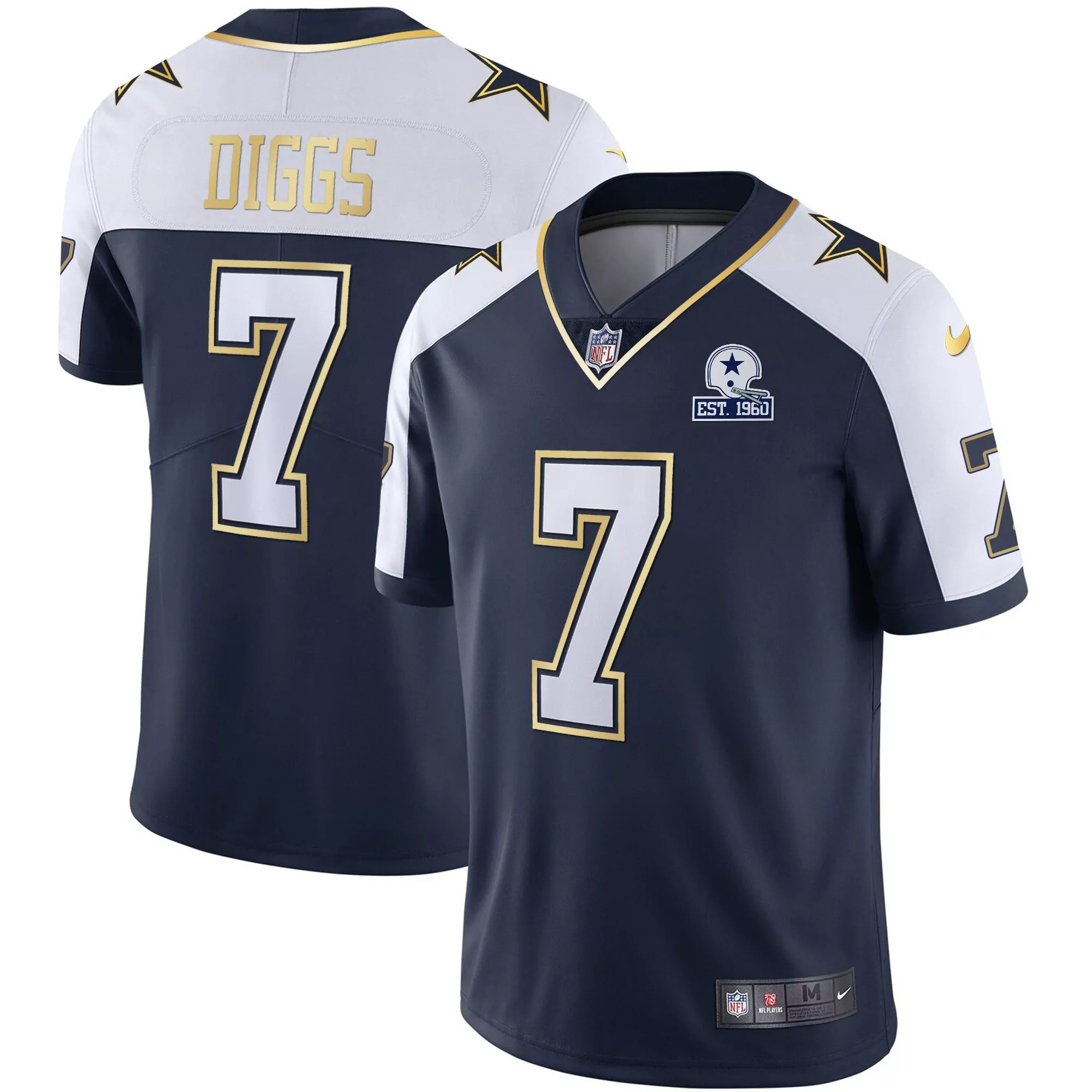 trevon diggs alternate mens dallas cowboys vapor gold jersey all stitched