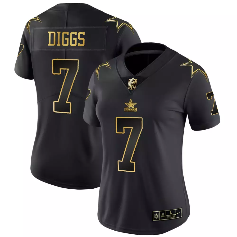 trevon diggs black gold womens dallas cowboys throwback limited vapor jersey all stitched